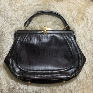 Via Spiga Olivia Brown Leather Footed Handbag